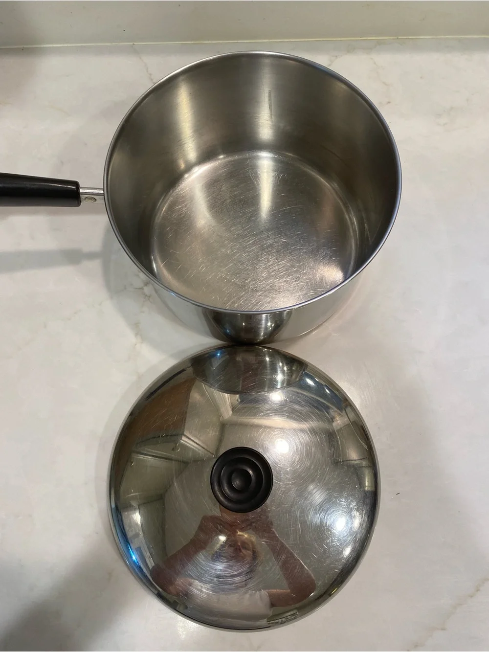 RARE Vtg Revereware Copper Clad 4 QT Pot & Lid. Made 1993 Clinton, IL. N I C E